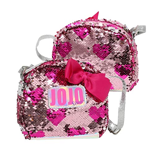 Photo 1 of Jojo Siwa Crossbody Purse for Girls, Glitter Brushed Sequins with Bow, Little Girl's Lightweight Messenger Bag, Sling Bag for School and Outings, Pink
