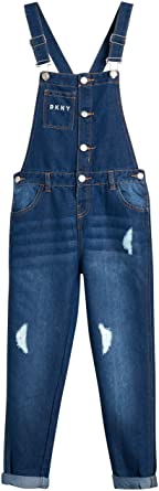 Photo 1 of DKNY Girls’ Overalls – Stretch Denim Cuffed Jeans Overalls with Adjustable Straps
SIZE: 10