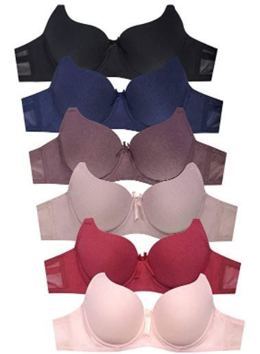 Photo 1 of Mamia Women's Basic Lace/Plain Lace Bras (Pack of 6)-  34 B 