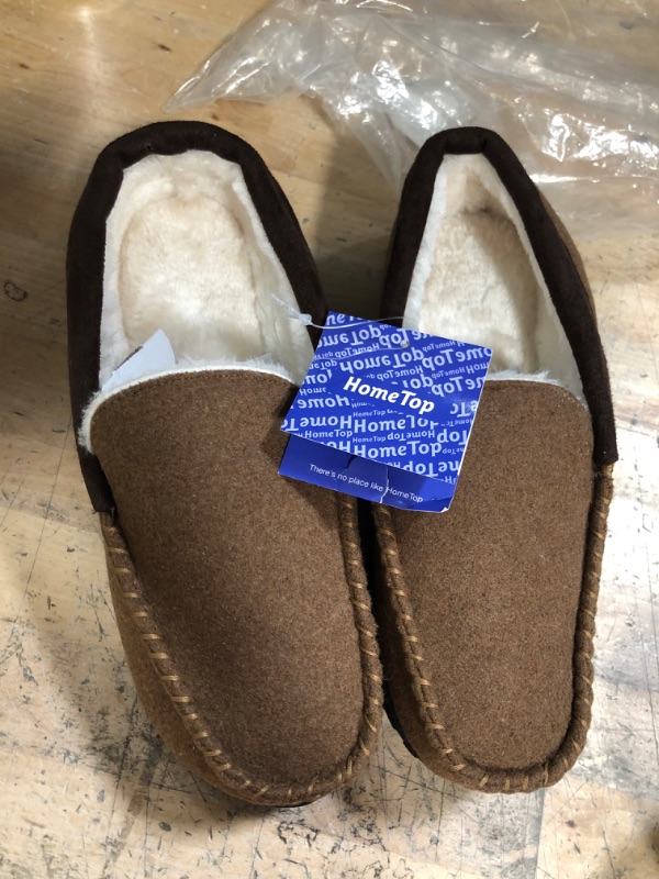 Photo 2 of  Men's Moccasin Slippers Fuzzy Warm Plush Lining Memory Foam Slip On House Shoes Indoor/OutdooR SIZE 9 MENS 
