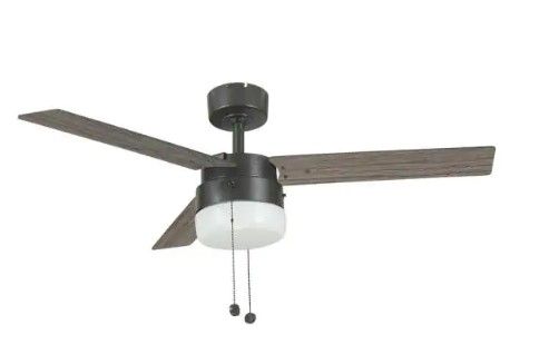 Photo 1 of ** MISSING PILLARS** Montgomery II 44 in. Indoor Oil Rubbed Bronze Ceiling Fan with Light Kit