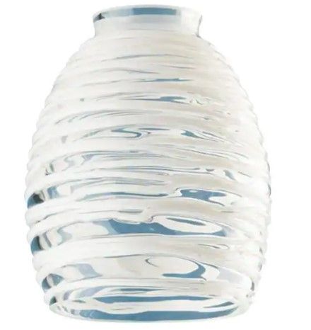 Photo 1 of 2 Westinghouse 5-3/4 in. Handblown Clear with White Rope Shade with 2-1/4 in. Fitter and 4-5/8 in. Width