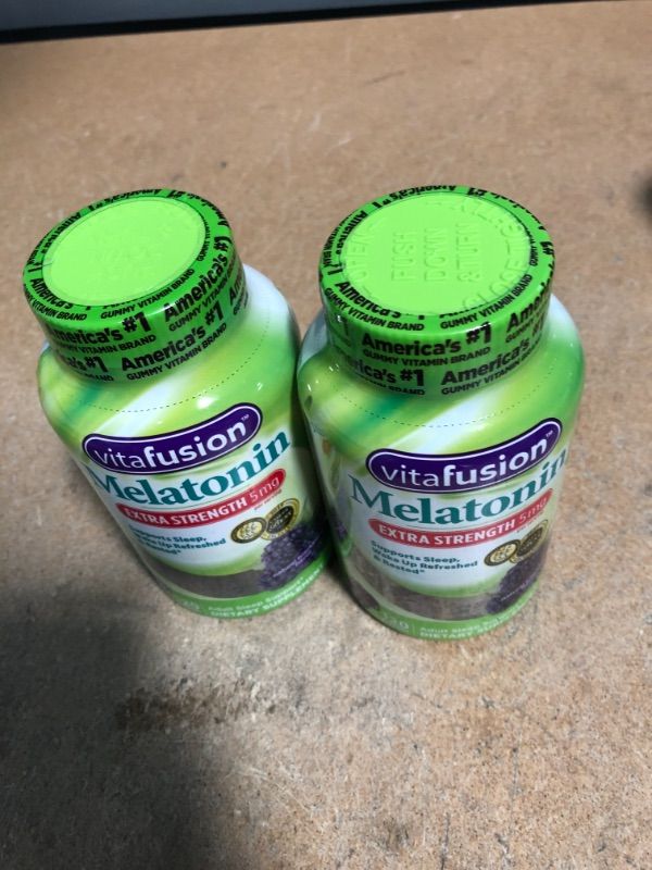 Photo 2 of (EXP 10/22) NONREFUNDABLE 2 PACK Extra Strength Melatonin Gummy Vitamins, 5mg, 120 ct Gummies
