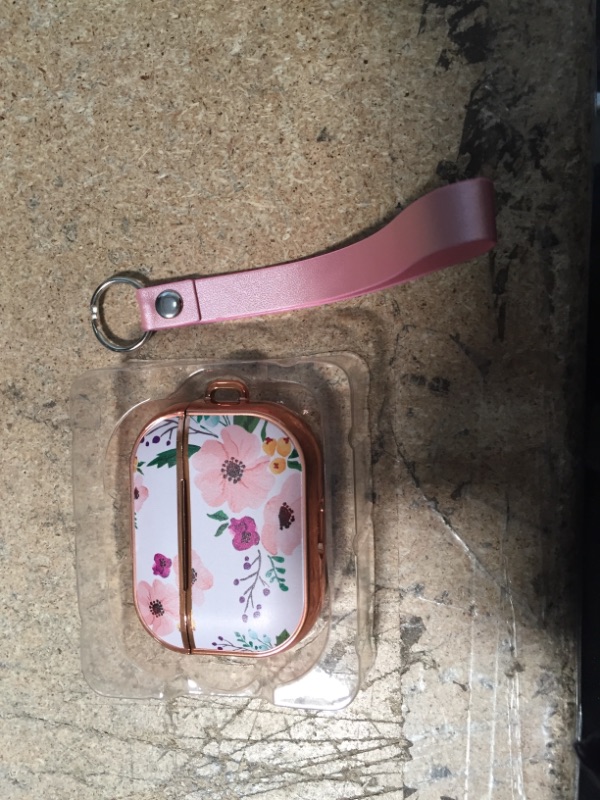 Photo 2 of OLEBAND Airpod Pro Case with Keychain and Cute Floral Skin,Air Pod Pro Hard Flexible TPU Protective Cover and Accessory,for Women and Girls,Compatible with Apple iPods Pro,Pink Flower and a watch band
