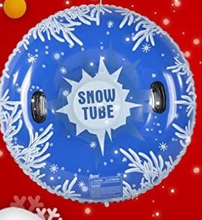 Photo 1 of  Snow Tube, Inflatable Snow Tube for Family with 2 Higher Handles, Heavy Duty Snow Sled for Adults 48IN 
