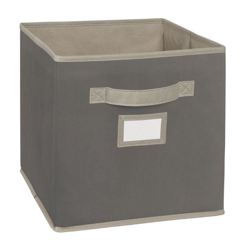 Photo 1 of (3 drawer) ClosetMaid 11 in. D X 11 in. H X 11 in. W Grey Fabric Cube Storage Bin, Gray
