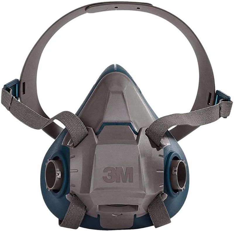 Photo 1 of 3M 6502 6500 Series Respirator with 4 Point Harness and Bayonet Connection, English, 15.34 fl. oz, Plastic, 8" x 7.2" x 4" WITH 1 M P100 Respirator Cartridge/Filter 60923, Helps Protect Against Organic Vapors, Acid Gases and Particulates