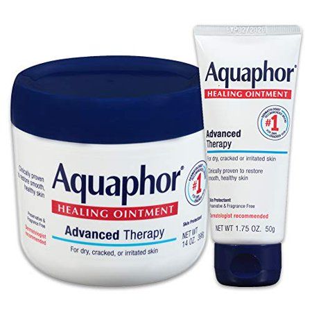 Photo 1 of Aquaphor Healing Ointment - Variety Pack, Moisturizing Skin Protectant for Dry Cracked Hands, Heels and Elbows - 14 Oz. Jar + 1.75 Oz. Tube
