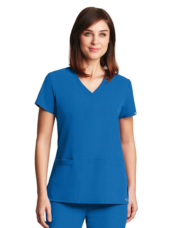 Photo 1 of Grey's Anatomy Signature V-Neck 3 Pocket Top New Royal 3XL