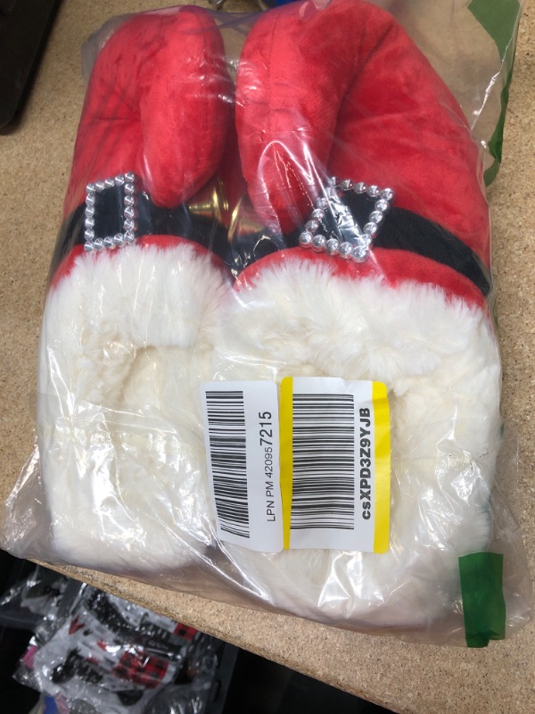 Photo 2 of Dan Dee | Christmas Elf Santa Plush Red Slippers w Bells
size 9/10