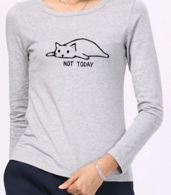 Photo 1 of Cartoon Cat T shirt Women Graphic Tees Women Not Today size small