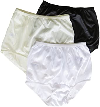 Photo 1 of Carole Brand - Women's Classic Nylon Panties Full Cut Briefs - Pack of 3
size 13 