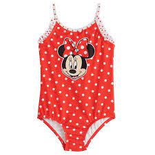 Photo 1 of Disney's Minnie Mouse Toddler Girl Minnie Polka Dot One-Piece Swimsuit 3t