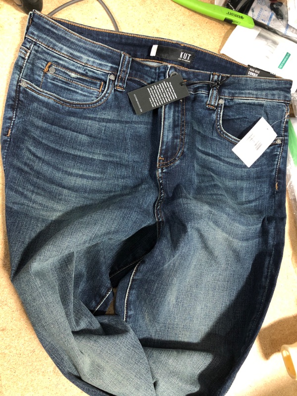 Photo 2 of KUT from the Kloth Connie Ankle High-Rise Skinny Jeans w/Step Hem in Behave w/Dark Stone Base Wash size 14
