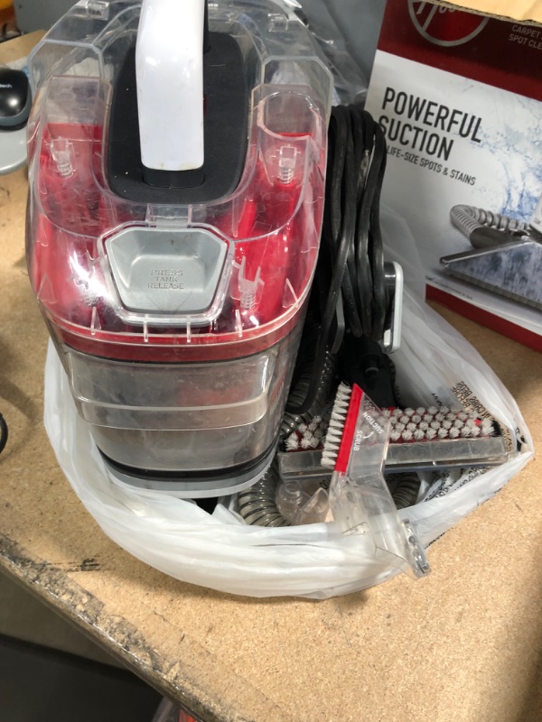Photo 2 of ***PARTS ONLY*** HOOVER CleanSlate Portable Spot and Upholstery Carpet Cleaner Machine, Lightweight Handheld Carpet Shampooer ** used, minor scratches, very dirty***

