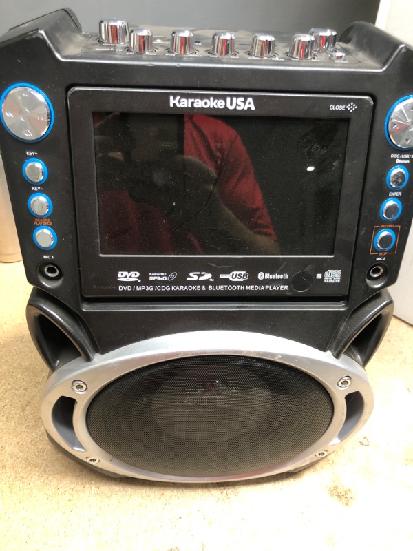 Photo 2 of (NOT FUNCTIONAL; MISSING ALL ACCESSORIES/ATTACHMENTS/POWER CORDS)
Karaoke USA GF840 DVD/CDG/MP3G Karaoke Machine with 7" TFT Color Screen with Record and Bluetooth
