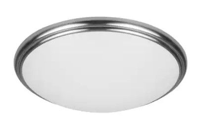 Photo 1 of (CRACKED CORNER)
12 in. Brushed Nickel and Oil-Rubbed Bronze Selectable Integrated LED Flush Mount with Interchangeable Trim
