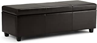 Photo 1 of (TORN LOWER CORNER MATERIAL)
SIMPLIHOME Avalon 48 inch Wide Rectangle Lift Top Storage Ottoman Bench in Upholstered Tanners Brown