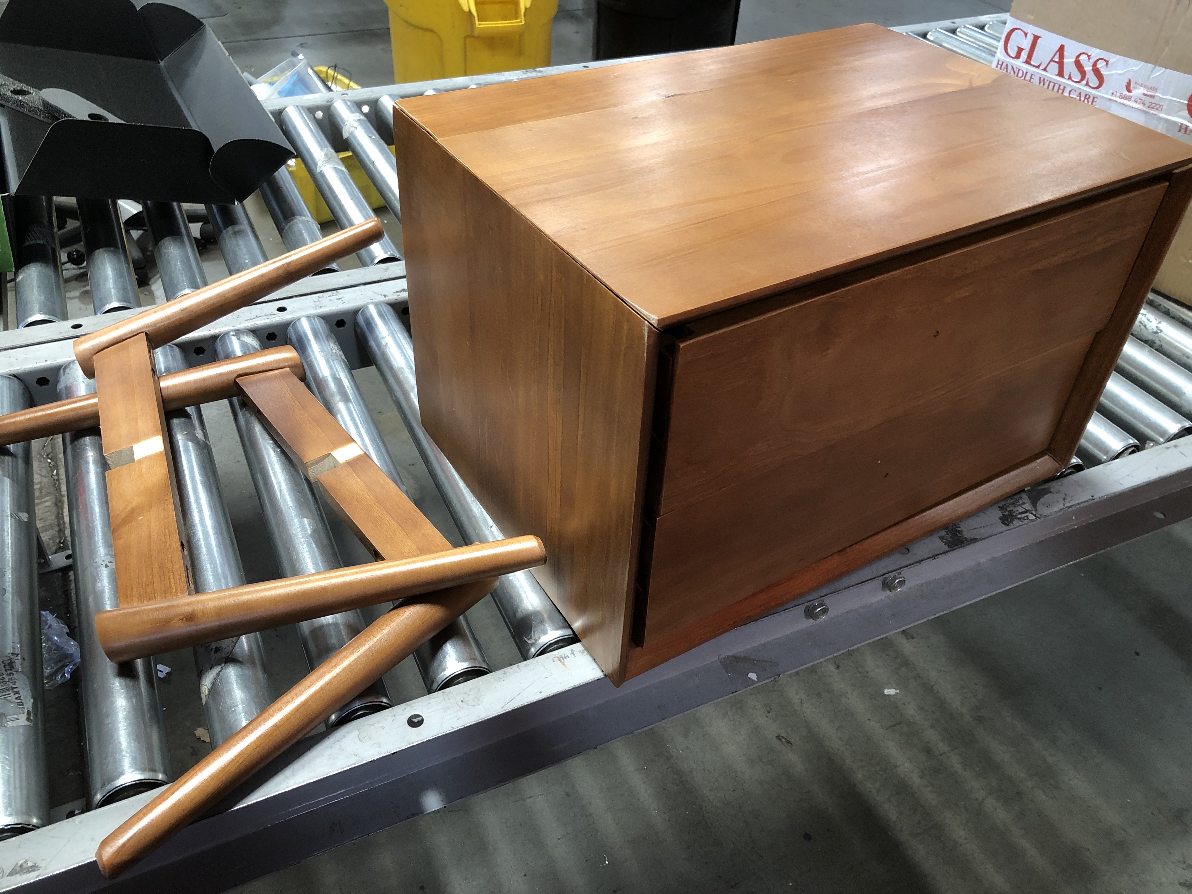 Photo 2 of (CRACKED CORNERS/TOP; DENTED SIDE)
Mid-Century 2 Drawer Solid Wood Nightstand - Caramel