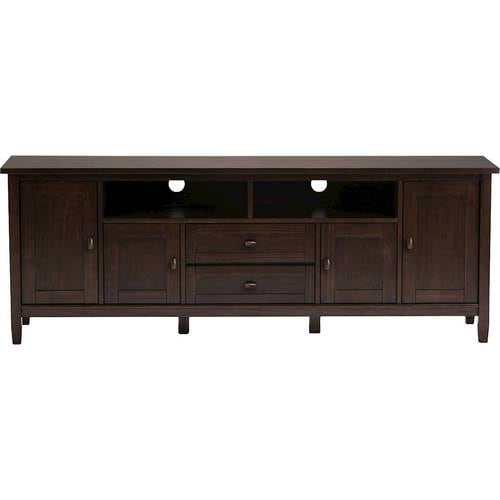 Photo 1 of ***PARTS ONLY*** Simpli Home Warm Shaker Wood 72" Transitional TV Media Stand in Tobacco Brown for TVs up to 80"

