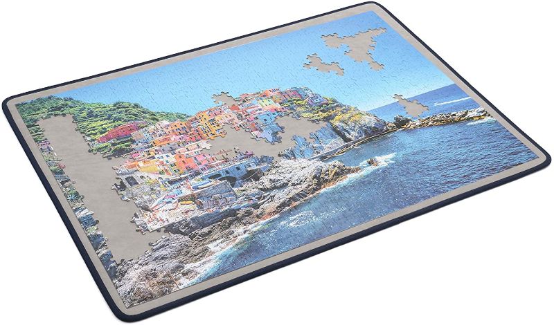 Photo 1 of Becko Jigsaw Puzzle Board Portable Puzzle Mat Puzzle Storage Puzzle Saver for Puzzles Up to 1500 Pieces (Dark Gray)
