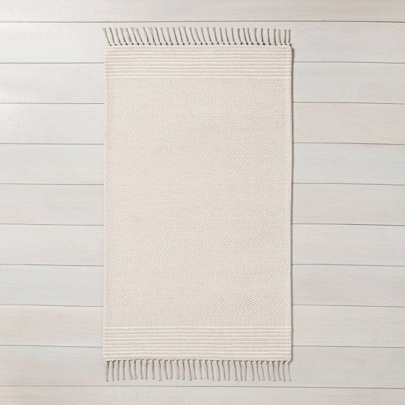 Photo 1 of 3' X 5' Textured Border Stripe Area Rug - Hearth & Hand™ with Magnolia
