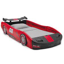 Photo 1 of Delta Children Turbo Race Car Twin Bed, Red
