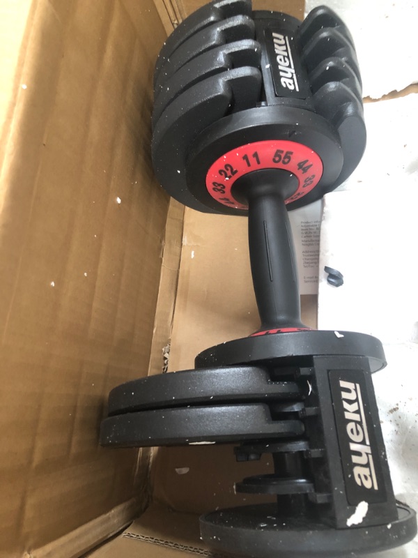 Photo 2 of **MINOR WARE**MISSING PARTS** AyeKu Adjustable Dumbbell Set 2.5/12.5lb Dumbbells for Men and Women,Fast Adjust Weight by Turning Handle,Black Dumbbell with Tray Suitable for Full Body...
