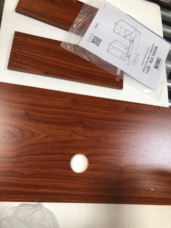 Photo 1 of **MISSING PARTS**MINOR DAMAGE* Techni Mobili Complete Computer Workstation Desk with Storage, Mahogany