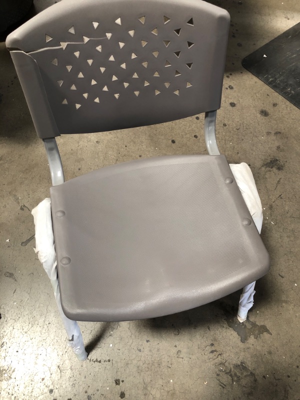 Photo 2 of **DAMAGED** Gray Plastic Stack Chair
