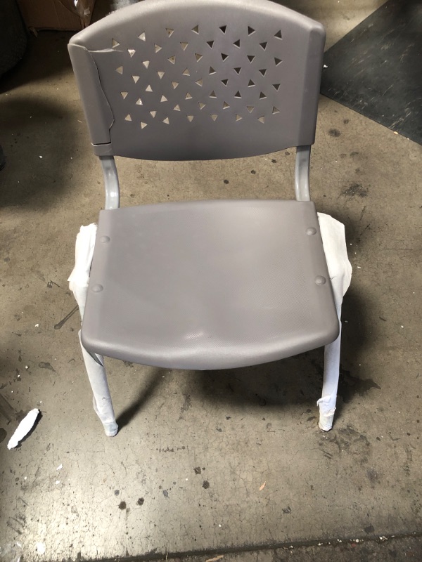 Photo 2 of **DAMAGED** Gray Plastic Stack Chair
