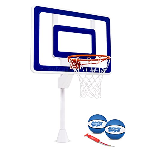 Photo 1 of **MISSING PARTS**MINOR DAMAGE** GoSports Deck-Mounted Splash Hoop Elite Adjustable Height Inground Pool Basketball Game with Regulation Rim
