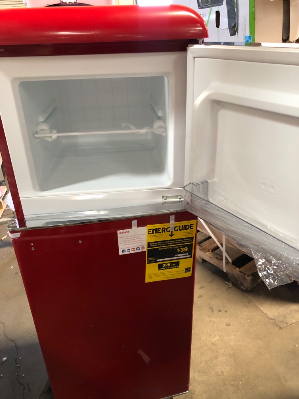 Photo 6 of **DAMAGED** Galanz 4.6 cu ft True Freezer Dual-Door Refrigerator - Red