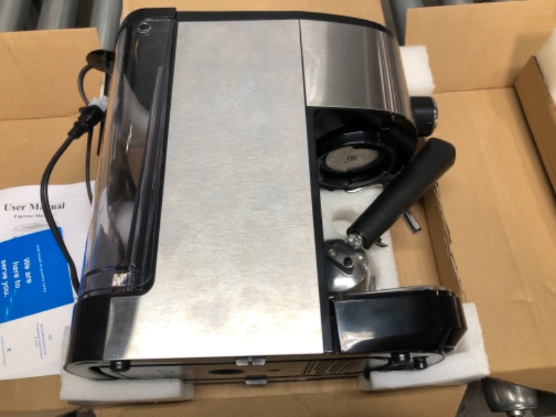 Photo 1 of Wirsh Espresso Machine, 15 Bar Espresso Maker with Milk Frother for Espresso, Latte and Cappuccino, Expresso Coffee Machine with 42 oz removable water tank, Stainless Steel
