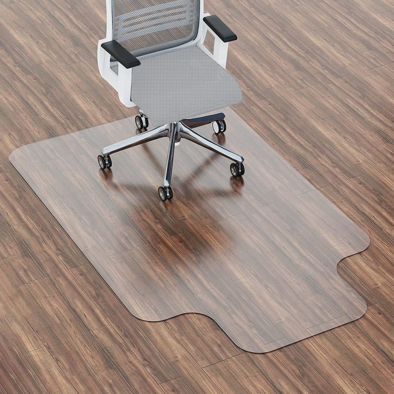 Photo 1 of 100pointONE Office Chair Mat for Hardwood Floor - Transparent Chair Mat Protector for Hard Floors (48'' x 30'' with Lip)
