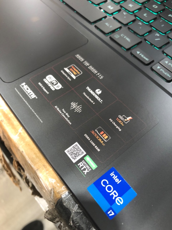 Photo 5 of ASUS TUF Dash 15 (2021) Ultra Slim Gaming Laptop, 15.6” 144Hz FHD, GeForce RTX 3050 Ti, Intel Core i7-11370H, 8GB DDR4, 512GB PCIe NVMe SSD, Wi-Fi 6, Windows 10, Eclipse Grey Color, TUF516PE-AB73
