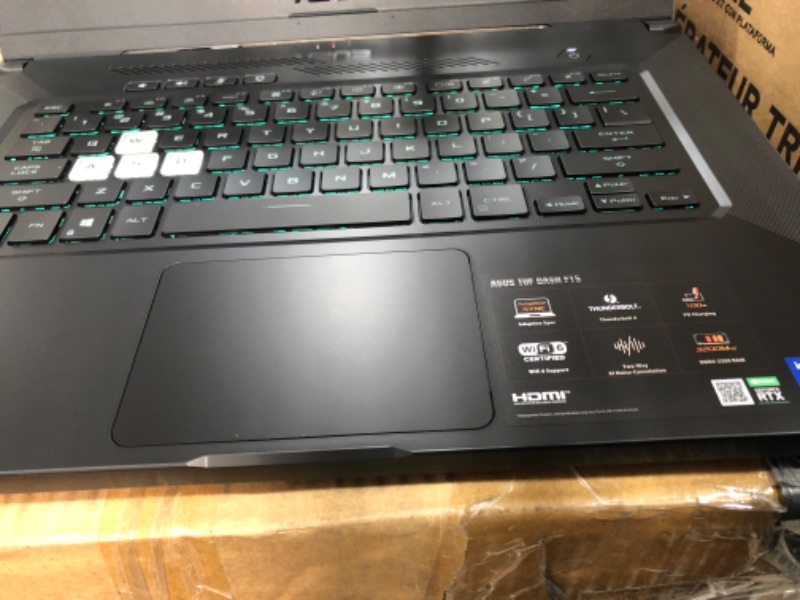 Photo 4 of ASUS TUF Dash 15 (2021) Ultra Slim Gaming Laptop, 15.6” 144Hz FHD, GeForce RTX 3050 Ti, Intel Core i7-11370H, 8GB DDR4, 512GB PCIe NVMe SSD, Wi-Fi 6, Windows 10, Eclipse Grey Color, TUF516PE-AB73
