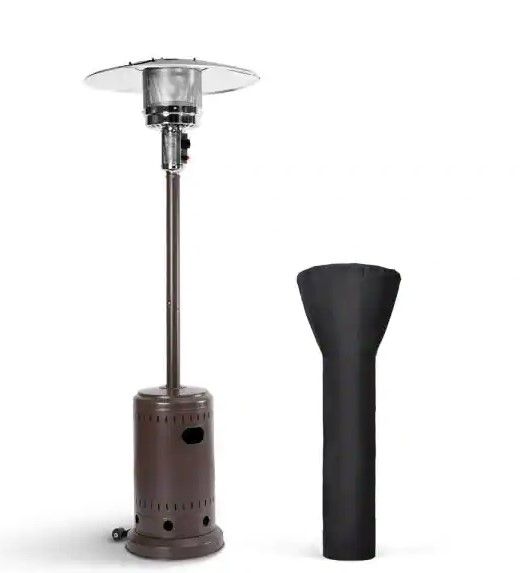 Photo 1 of 46000 BTU Commercial Propane Bronze Outdoor Heater with Cover
