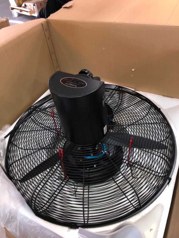 Photo 8 of INCOMPLETE- BOX 1 OF 2- Luma Comfort Powerful 26 in. 3-Speed Durable Oscillating Outdoor Misting Fan with Water Tank for Patio Backyard - Black --- FAN ONLY 