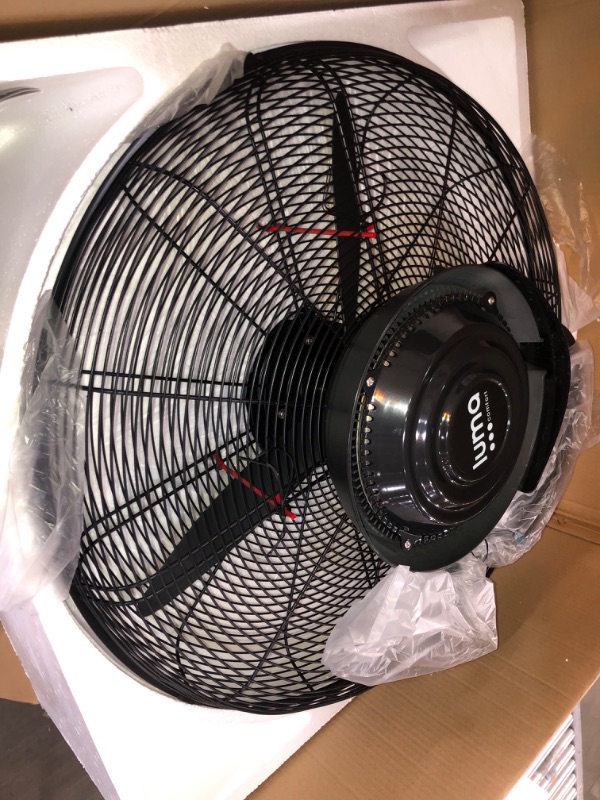 Photo 9 of INCOMPLETE- BOX 1 OF 2- Luma Comfort Powerful 26 in. 3-Speed Durable Oscillating Outdoor Misting Fan with Water Tank for Patio Backyard - Black --- FAN ONLY 