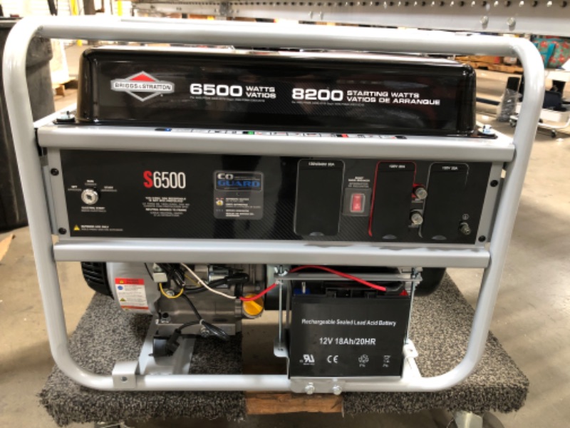 Photo 1 of Briggs & Stratton 6500-Watt Electric Switch Gasoline Powered Portable Generator with B and S OHV Engine Featuring CO Guard