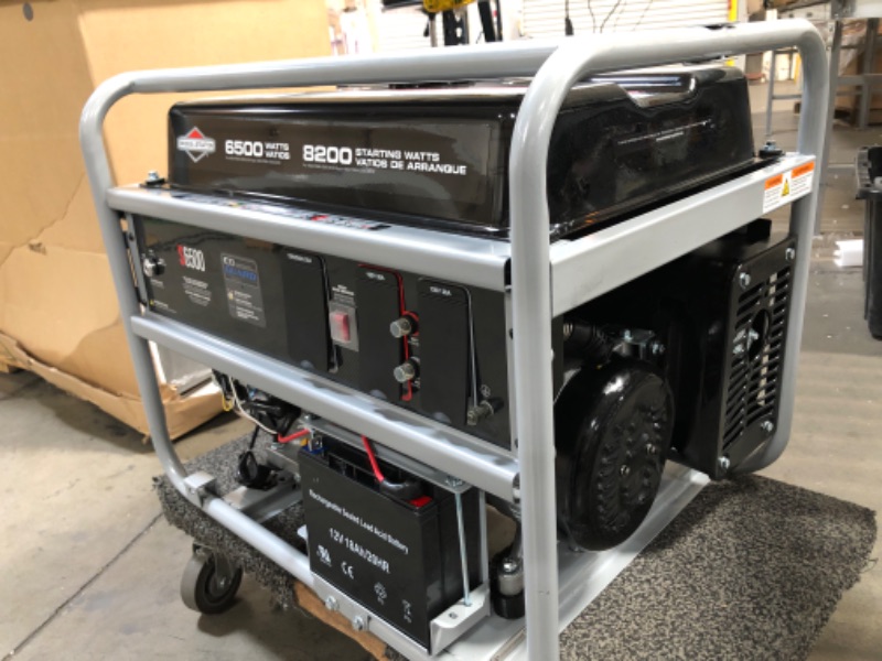 Photo 12 of Briggs & Stratton 6500-Watt Electric Switch Gasoline Powered Portable Generator with B and S OHV Engine Featuring CO Guard