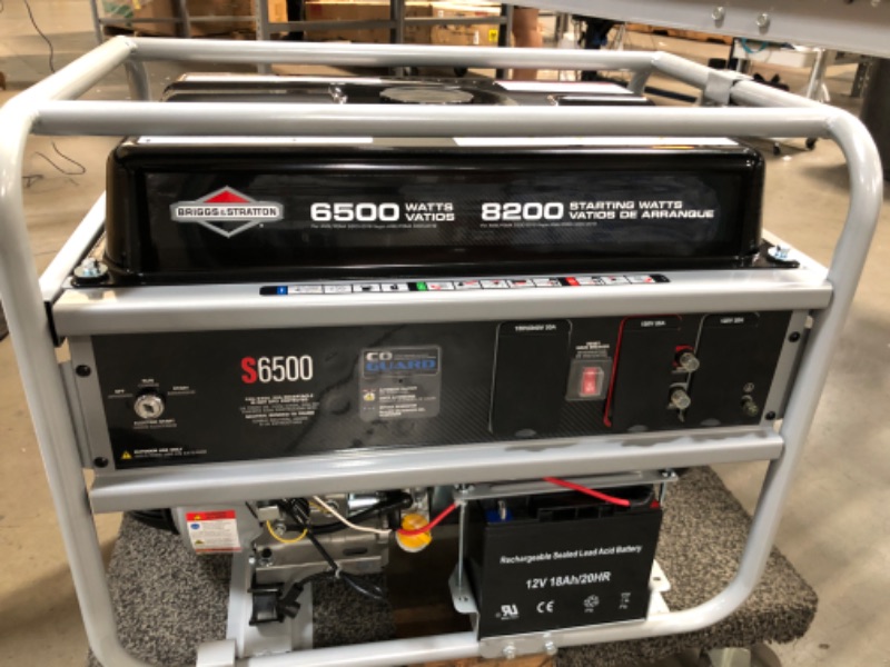 Photo 10 of Briggs & Stratton 6500-Watt Electric Switch Gasoline Powered Portable Generator with B and S OHV Engine Featuring CO Guard