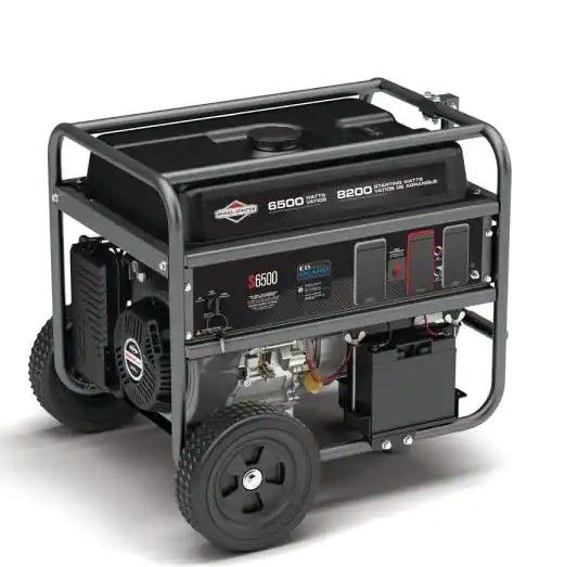 Photo 1 of Briggs & Stratton 6500-Watt Electric Switch Gasoline Powered Portable Generator with B and S OHV Engine Featuring CO Guard