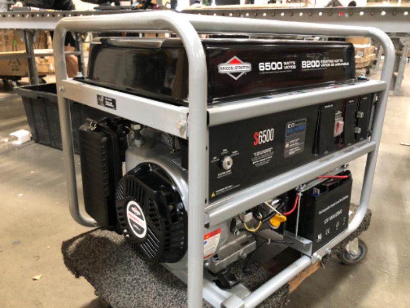 Photo 14 of Briggs & Stratton 6500-Watt Electric Switch Gasoline Powered Portable Generator with B and S OHV Engine Featuring CO Guard