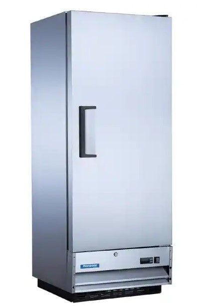 Photo 1 of Norpole 12 cu. ft. Single Door Commercial Reach-In Refrigerator in Stainless Steel