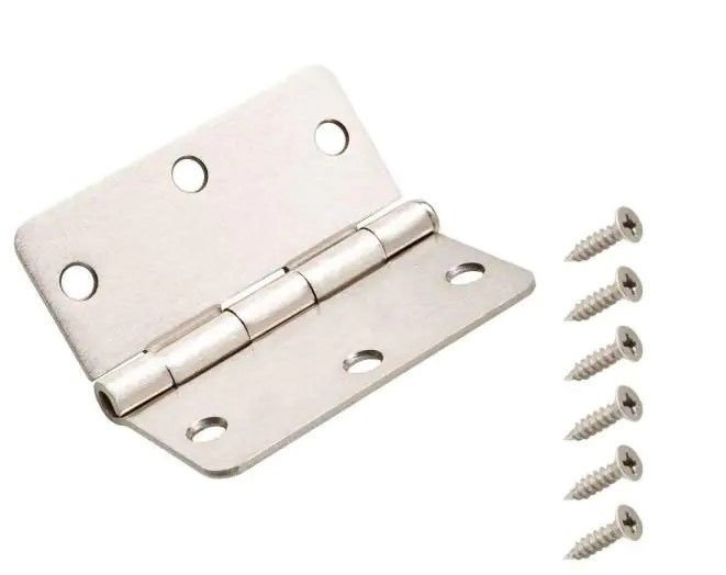 Photo 1 of 10PCK-Everbilt 3 in. x 1/4 in. Satin Nickel Radius Door Hinge