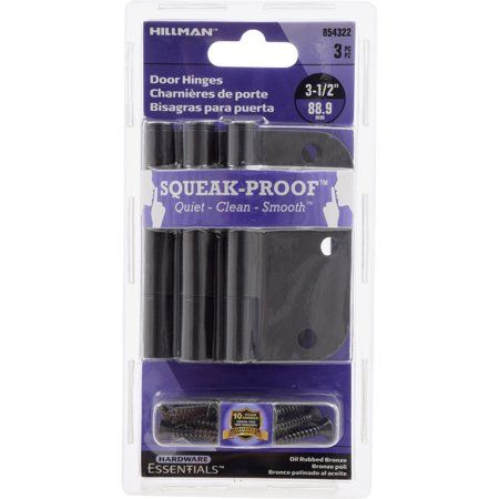 Photo 1 of 2pck-Hardware Essentials 3-1/2 in. Oil Rubbed Bronze Squeak Proof Hinge- (3 pack)