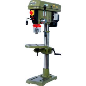 Photo 1 of *DAMAGE TO DRILL FRAME, REFER TO PHOTO*
General International 15" Variable Speed Top Drill Press, 1/2 HP, Green
