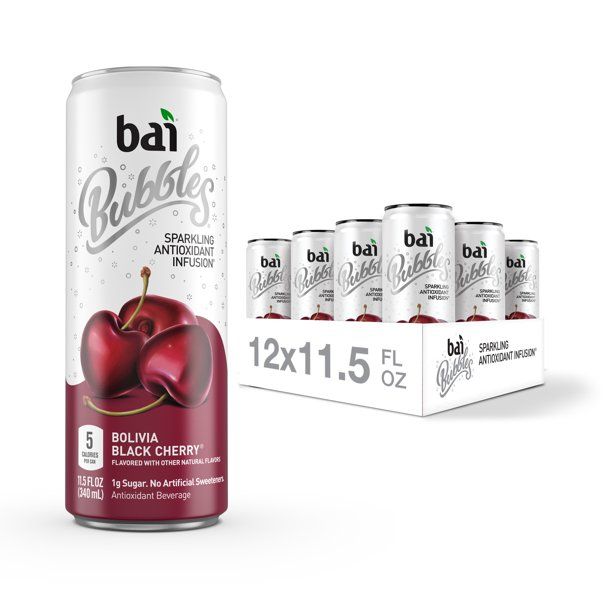 Photo 1 of (NON-REFUNDABLE) EXPIRATION DATE: 06/01/2022
Bai Bubbles, Sparkling Water, Bolivia Black Cherry, Antioxidant Infused Drinks, 11.5 Fluid Ounce Cans, 12 count
